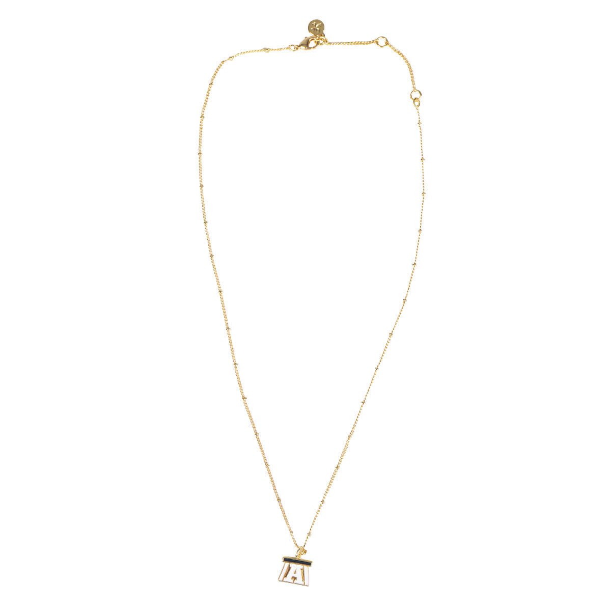 N&S utah state block a charm necklace gold